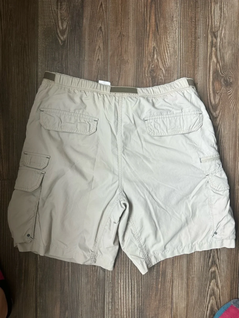 Columbia khaki Hybrid Men's Cargo Shorts Utility Pockets and Drawstring Waist